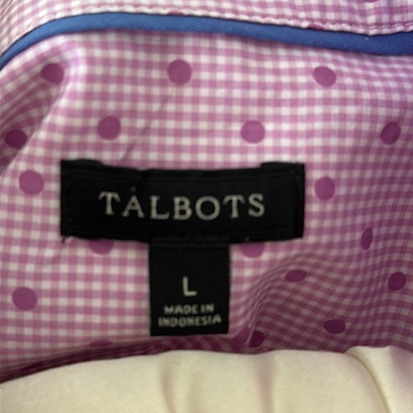 Talbots Classic Shirt Dots and Checks EUC - Picture 5 of 7